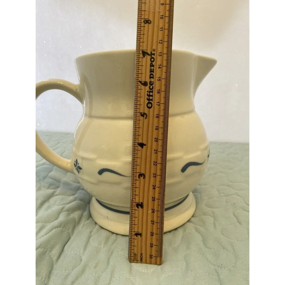 Vintage 1991‎ Large Longaberger Pitcher. Woven Traditions. Blue Classic Heavy
